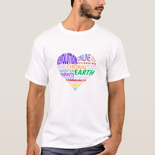 Chor der Erde Wortwolke Farbe T-Shirt (Vorderseite)