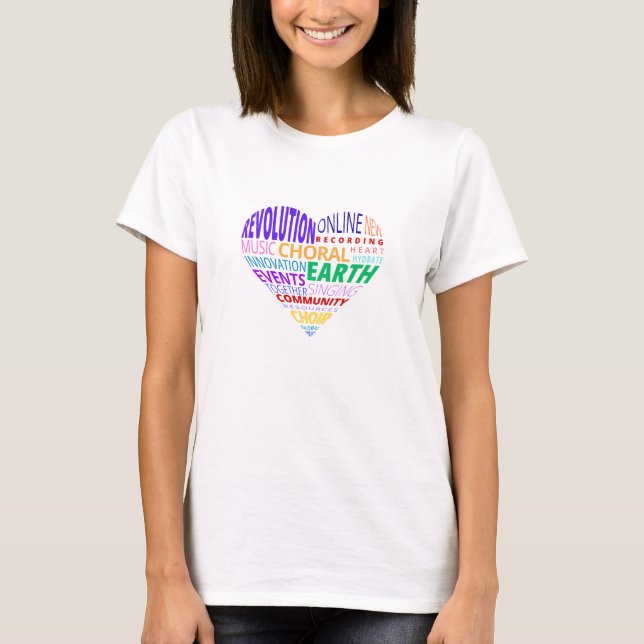 Chor der Erde Wortwolke Farbe T-Shirt (Vorderseite)