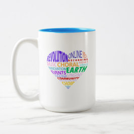 Chor der Erde Wortwolke Zweifarbige Tasse