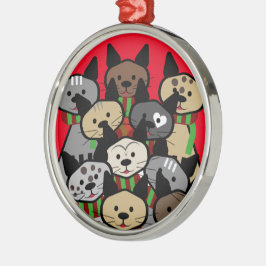 Chor der Weihnachtskatzen Silbernes Ornament