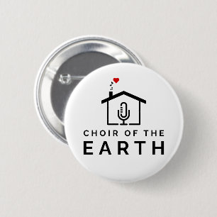 Chor des Earth Logos - weiß - Button