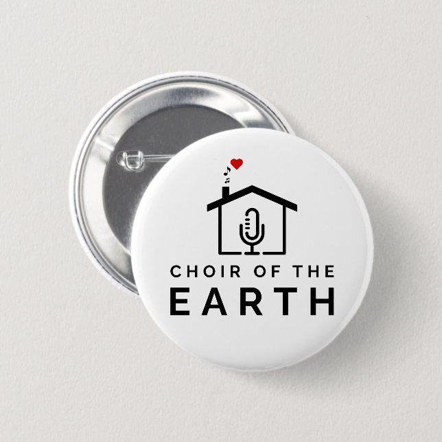 Chor des Earth Logos - weiß - Button (Vorne & Hinten)