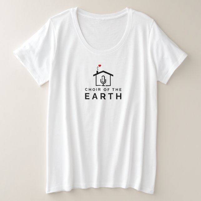 Chor des Earth-Logos - Weiß - Frauenlehre Große Größe T-Shirt (Design vorne)