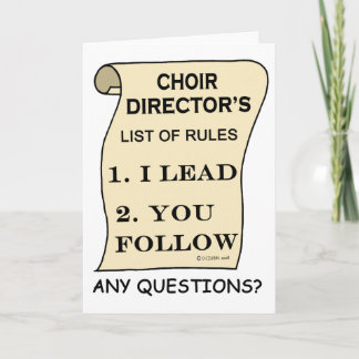 Chor-Direktor List Of Rules Karte