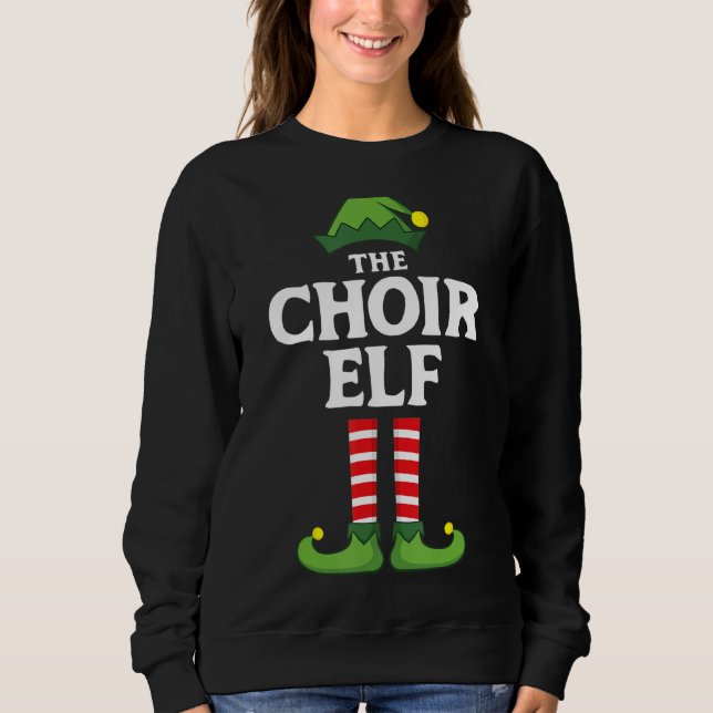 Chor Elf Matching Familiengruppe Weihnachten Pajam Sweatshirt (Vorderseite)