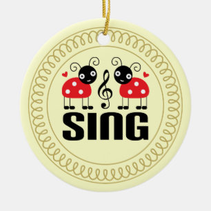 Chor singen Marienkäfer-Musik-Verzierungs-Geschenk Keramik Ornament