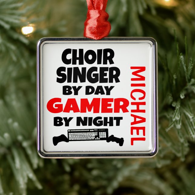 Chor Singer Player Gamer Ornament Aus Metall (Baum)
