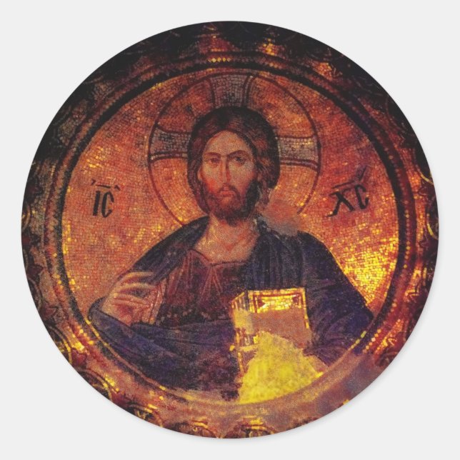 Chora Christ Runder Aufkleber (Vorderseite)