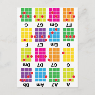 Chord Cheat T-Shirt White Postkarte