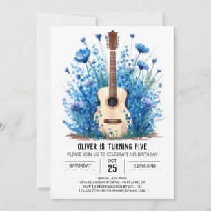 Chord Classical Guitar Boy Birthday Einladung