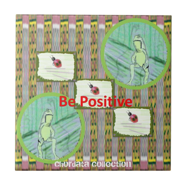 Chordata Sammlungs-Frösche und Marienkäfer Trivets Fliese (Vorderseite)