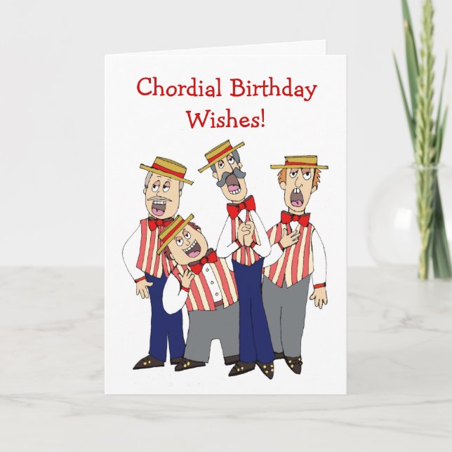 Chordial Birthday Men's Cartoon Quartett Karte (Vorderseite)