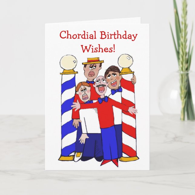 Chordial Birthday wünscht Quartett-Karte Karte (Vorderseite)