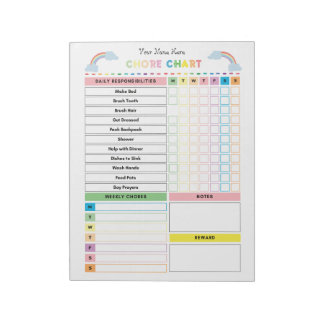 Chore-Chart-Notizblock für Kinder & To-Do-Liste/Be Notizblock