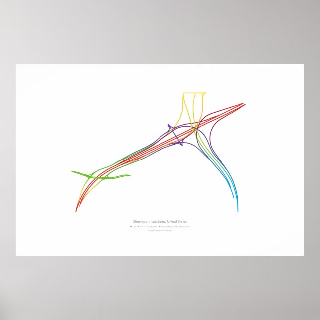 Choreografie des Datenaustauschs: Shrepport, LA, U Poster (Vorne)