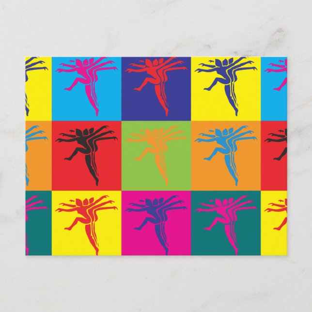 Choreografischer Pop Kunst Postkarte (Vorderseite)