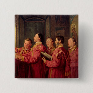 Choristers in der Kirche, 1870 Button