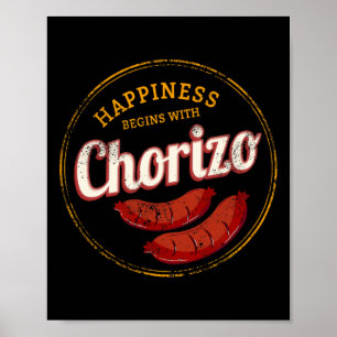Chorizo Retro Wurst Vintage Bbq Gourmet Barbecue Poster