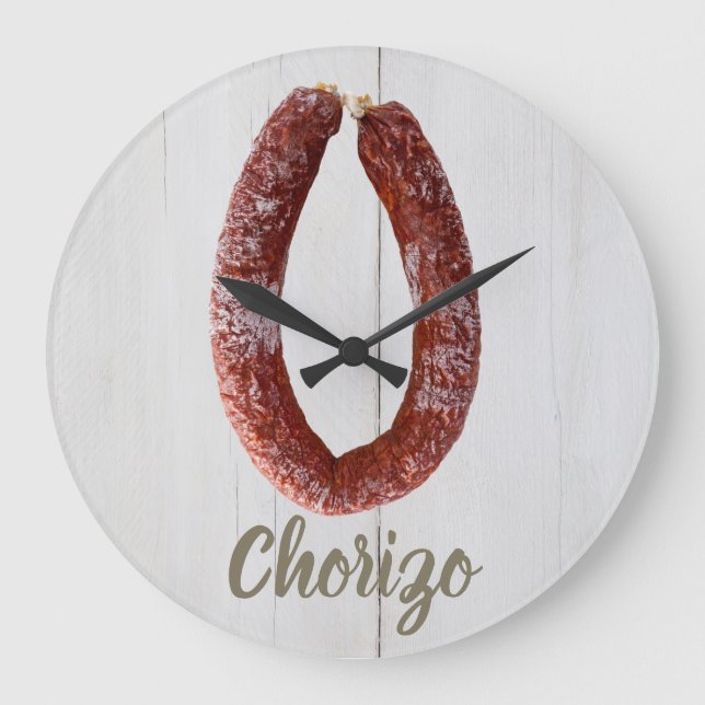 Chorizo Sausage Große Wanduhr (Vorderseite)