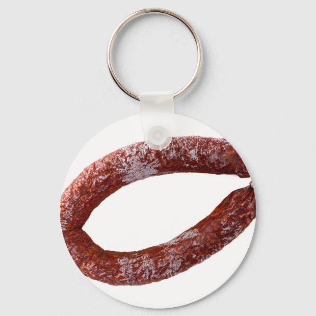 Chorizo-Wurst abgeschieden als geschnitten Schlüsselanhänger (Vorderseite)