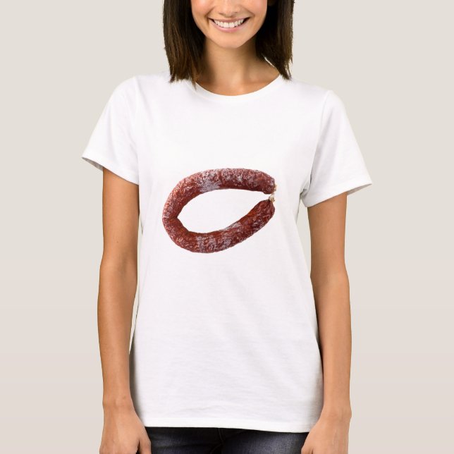 Chorizo-Wurst abgeschieden als geschnitten T-Shirt (Vorderseite)