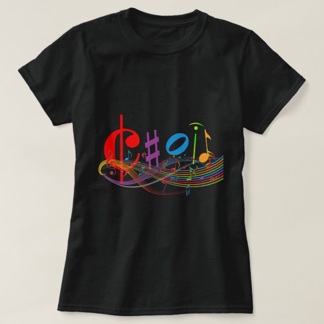 Chormusiksymbole Favoritenklasse Zurück zur Schule T-Shirt (Design vorne)