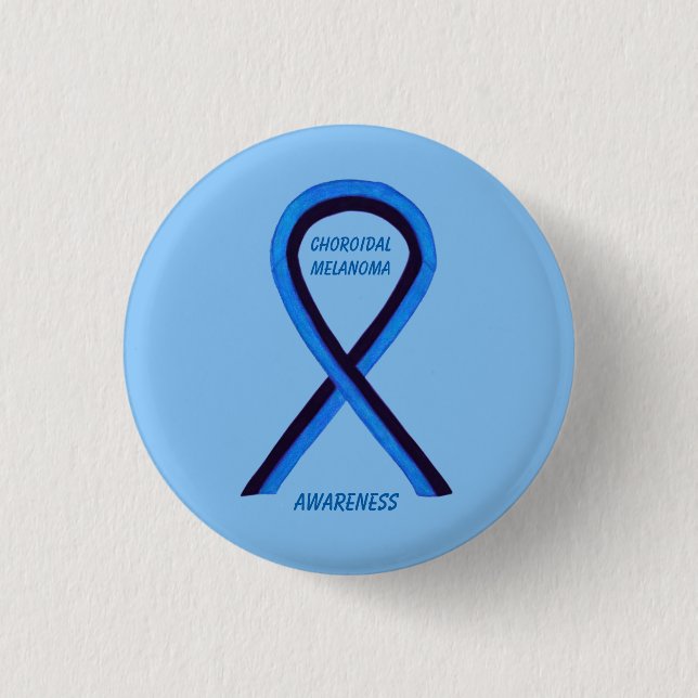 Choroidal Melanoma Awareness Ribbon Angel Button (Vorderseite)