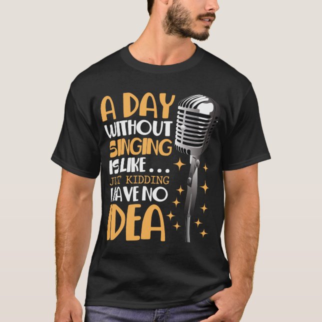 Chorsänger Karaoke Microphone Song Musik Lover T-Shirt (Vorderseite)