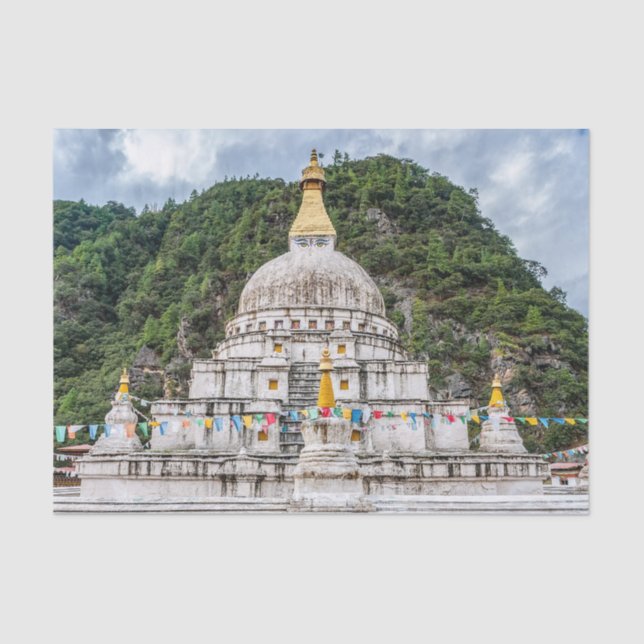 Chorten Kora - Ostbhutan, Himalaya, Asien Seidenpapier (Vorderseite)