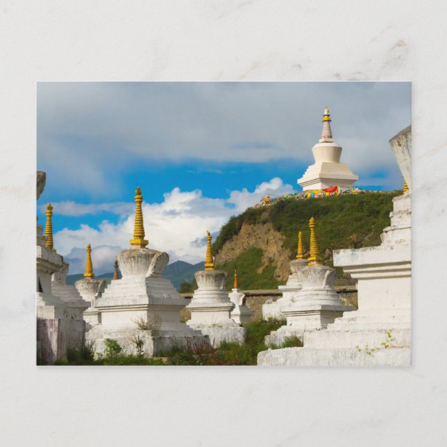 Chortens des Klosters Tagong Postkarte (Vorderseite)