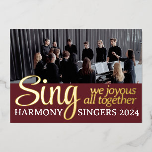 Chorus Chor Frohe Weihnachts-Sängermusik Foto Folien Feiertagskarte