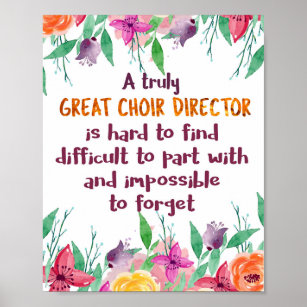 Chorus-Lehrer-Geschenk des Chordirektors Poster