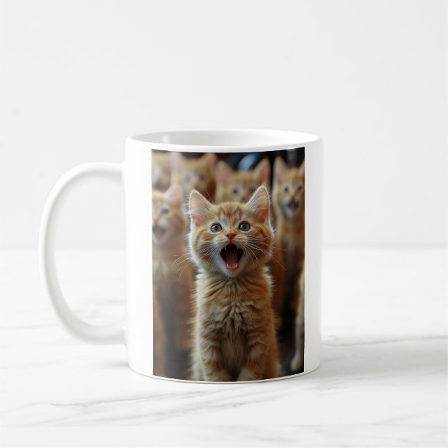 Chorus Niedlich Kittens - Adorable Feline Artwork Kaffeetasse (Links)