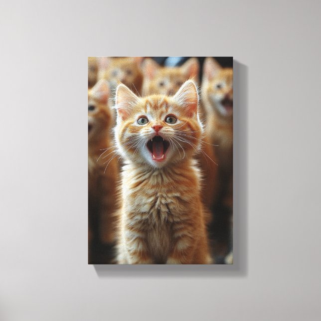 Chorus Niedlich Kittens - Adorable Feline Artwork Leinwanddruck (Vorderseite)