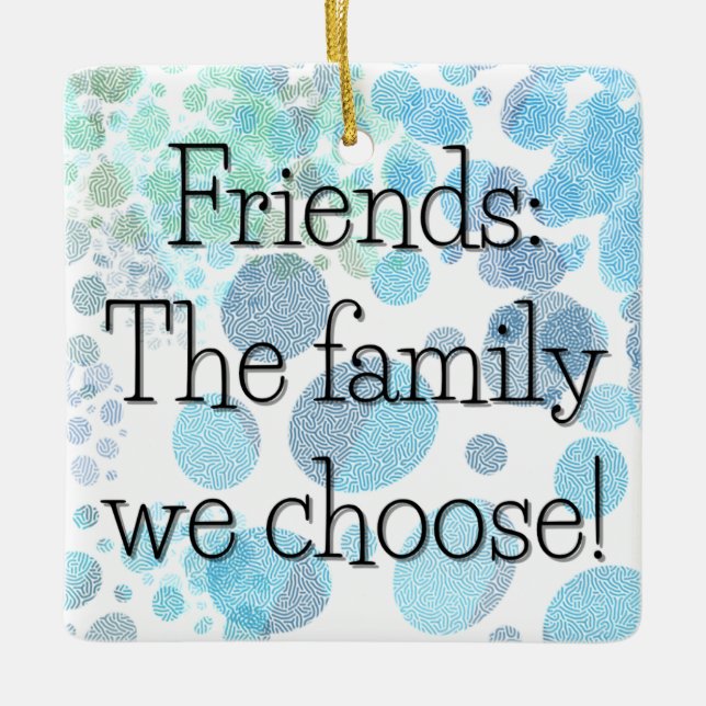 Choses Family Textured Polka Dot Square Geschenk T Keramikornament (Vorderseite)