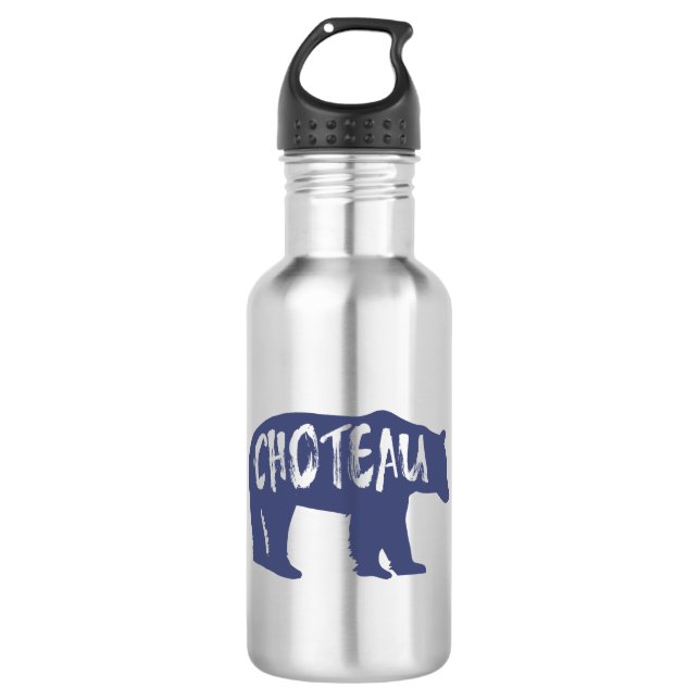 Choteau Montana Bear Edelstahlflasche (Vorderseite)