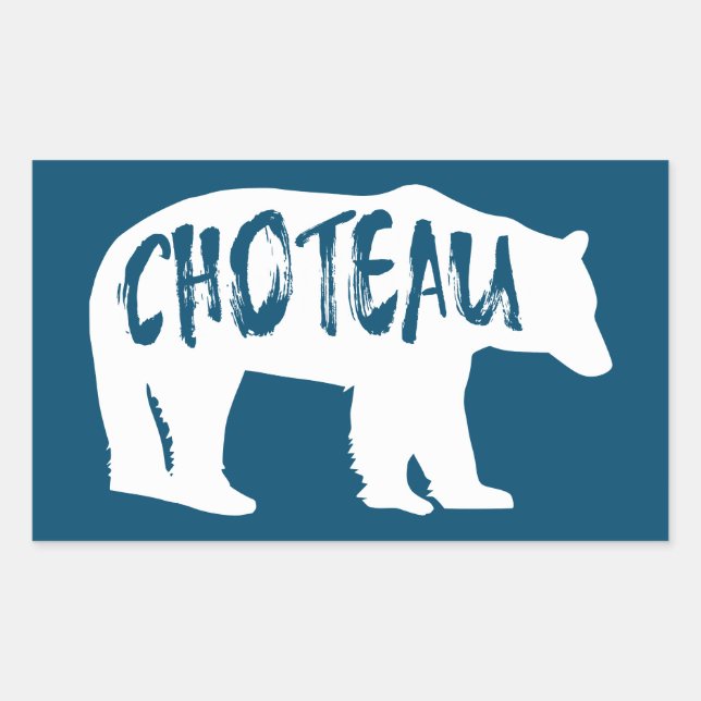 Choteau Montana Bear Rechteckiger Aufkleber (Vorderseite)