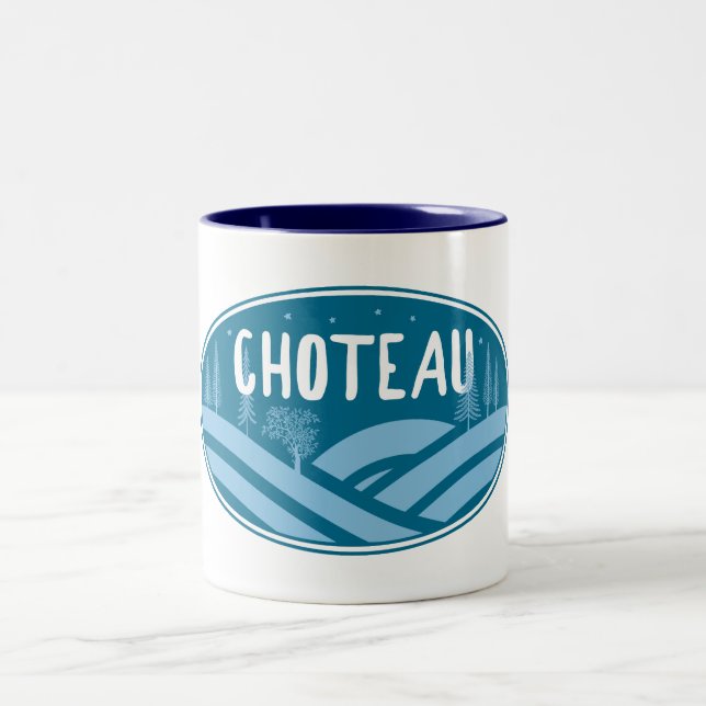 Choteau Montana Outdoors Zweifarbige Tasse (Mittel)