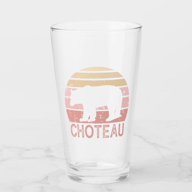 Choteau Montana Retro Bär Glas (Vorderseite)