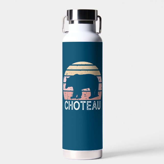 Choteau Montana Retro Bär Trinkflasche (Vorne)