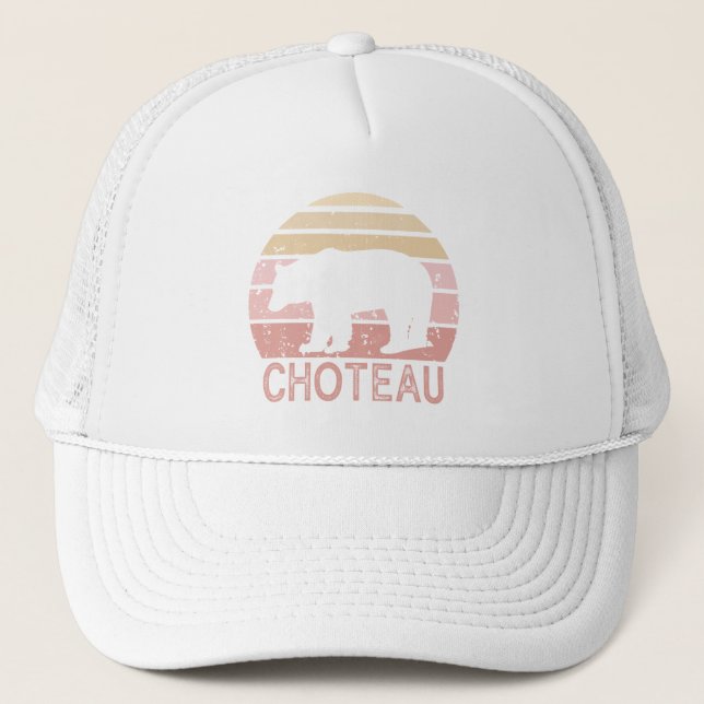 Choteau Montana Retro Bär Truckerkappe (Vorderseite)