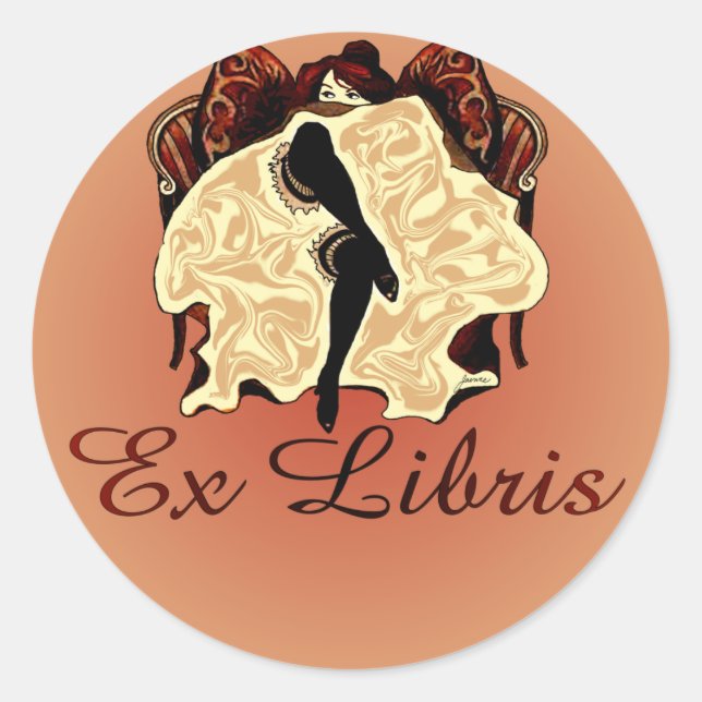 Chou Chou Round Buchzeichen Stickers (Vorderseite)