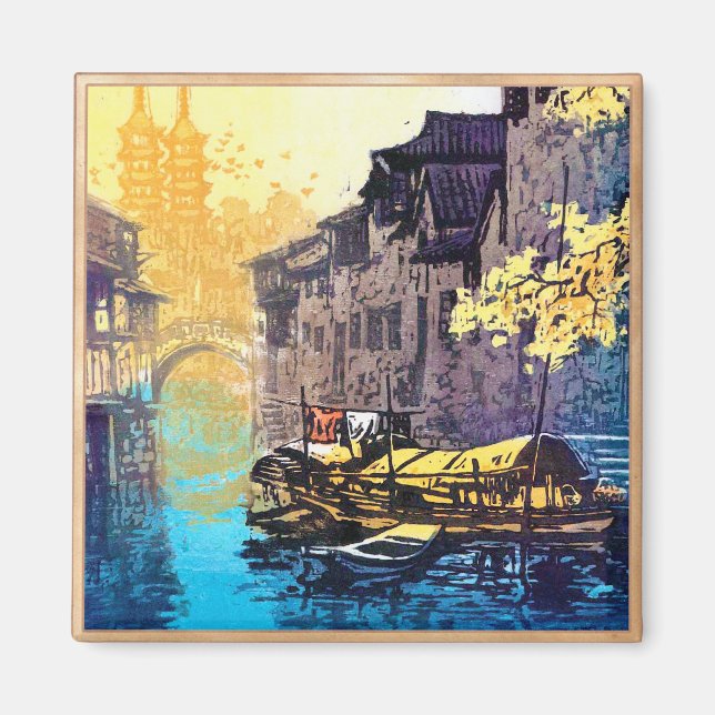 Chou Xing Hua Suzhou Landschaft Fluss Sonnenunterg Magnet (Vorne)