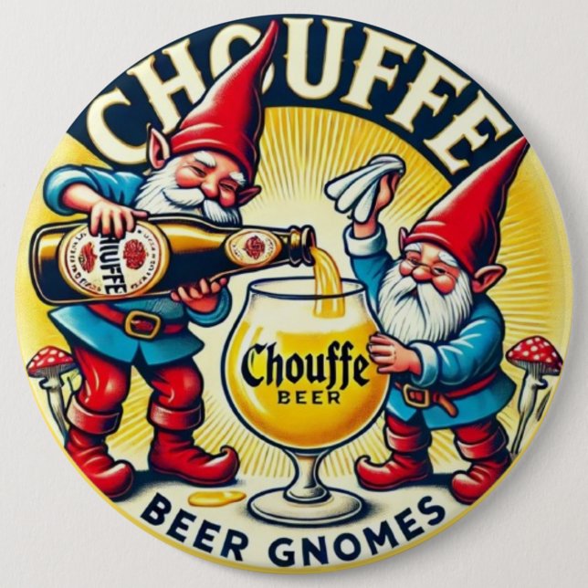 Chouffe Beer Gnomes Theme Design Button (Vorderseite)