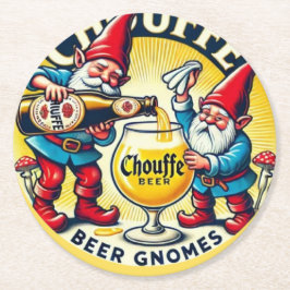 Chouffe Beer Gnomes Theme Design Runder Pappuntersetzer