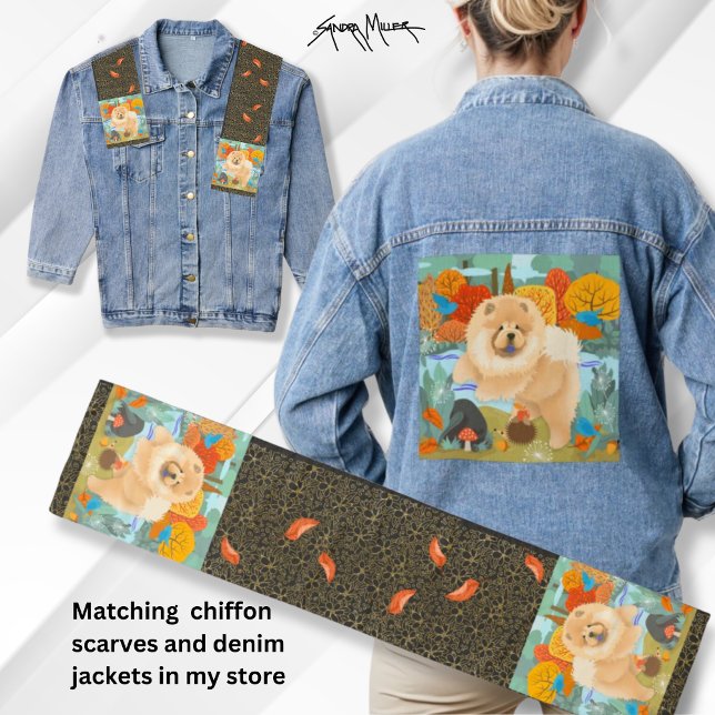 CHOW & BLUEBIRDS Denim Jacket Jeansjacke (Check out my store for matching chiffon scarvs to go with your denim jacket.  2 sizes available)