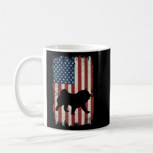 Chow Chow American Flag USA Hund Welpe uns Kaffeetasse