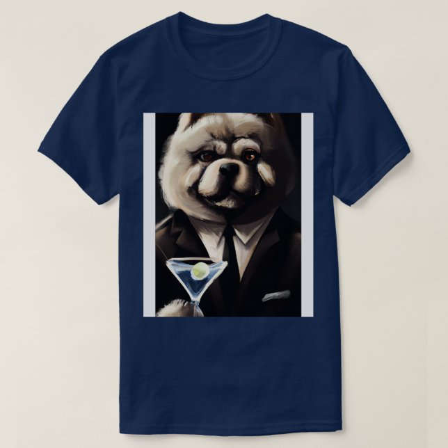 Chow Chow Anzug Martini 2 T-Shirt (Design vorne)