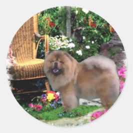 Chow Chow Art Geschenke Runder Aufkleber