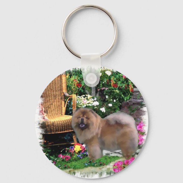Chow Chow Art Geschenke Schlüsselanhänger (Vorderseite)